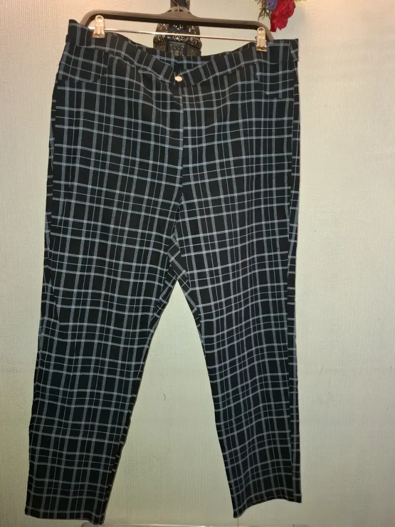 Pantalones a cuadros negros para mujer - 1
