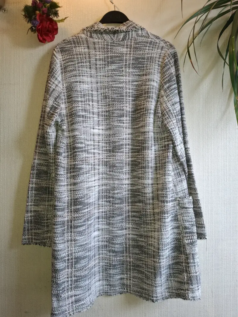 Cardigan de lana a cuadros para mujer - 5