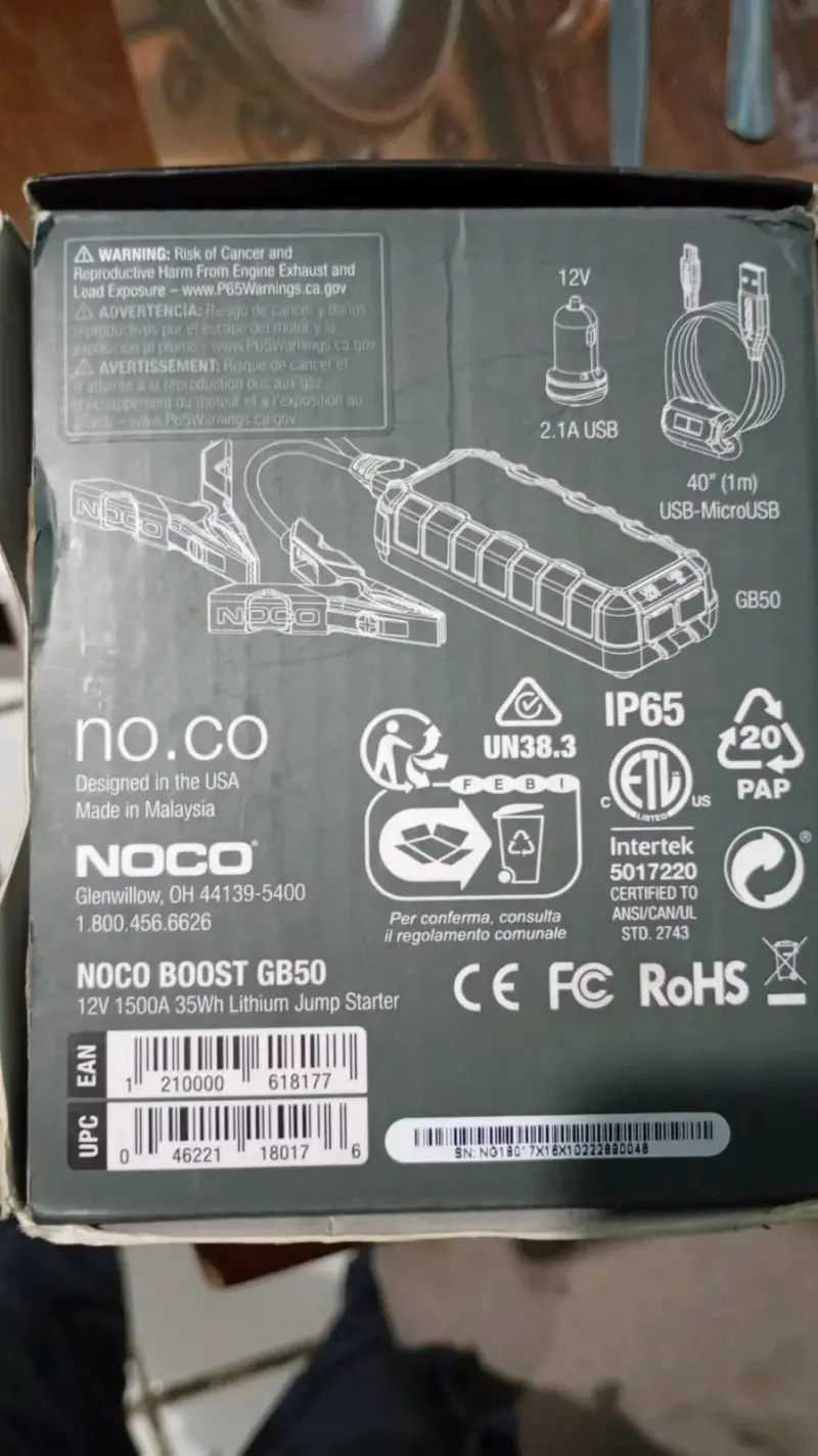 Arrancador de Batería Noco Boost XL GB50 1500A - 3