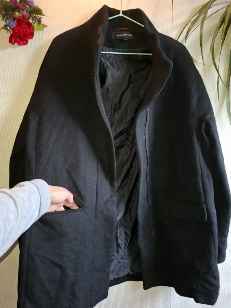 Abrigo negro elegante Jones New York para mujer - 1
