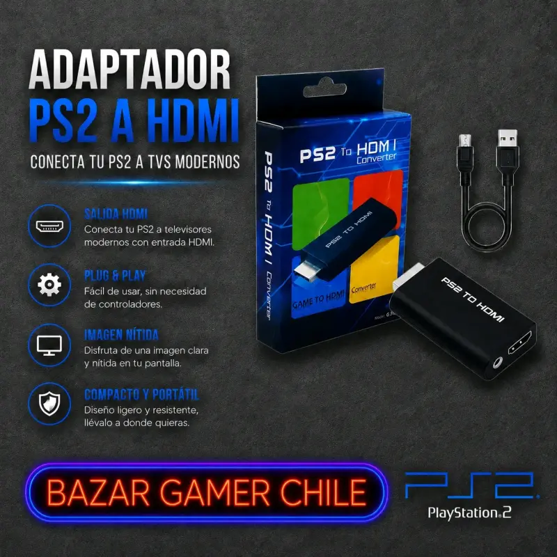 Adaptador HDMI para consolas Playstation 2