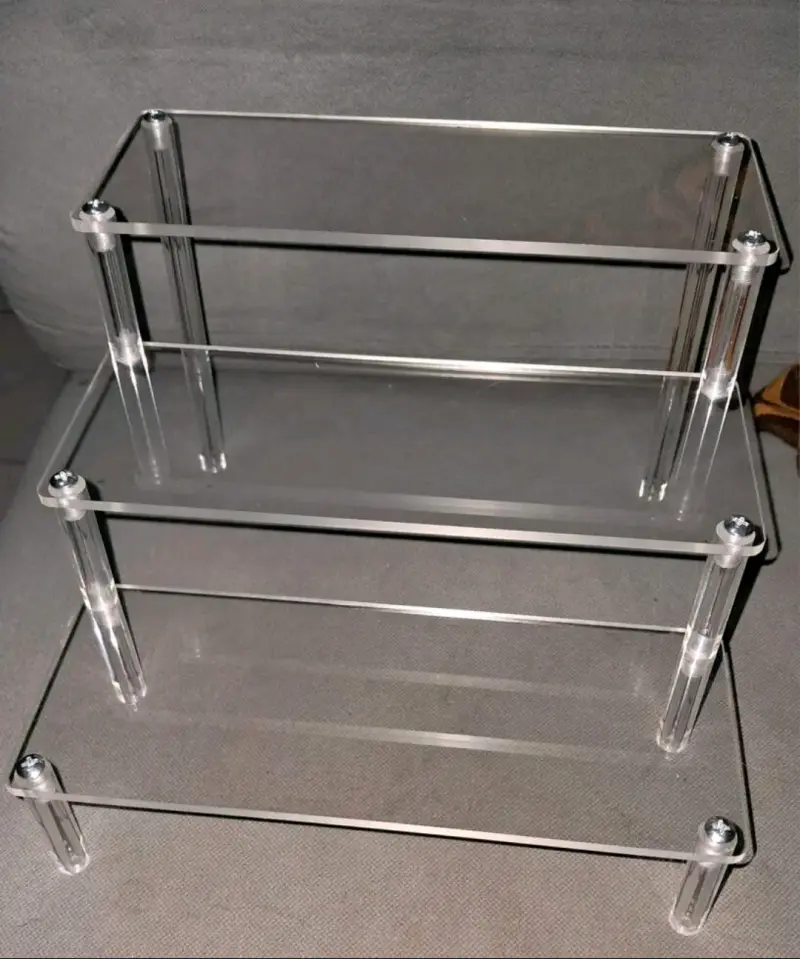 Estante de acrílico transparente de 3 niveles