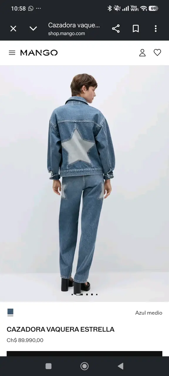 Chaqueta de mezclilla azul para mujer - 3