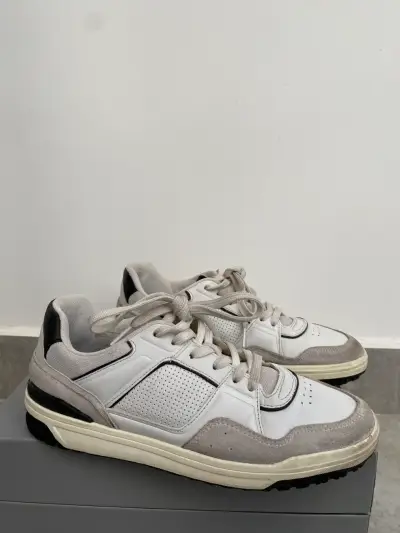 Zapatillas blancas de cuero y gamuza MANGO - miniatura 1