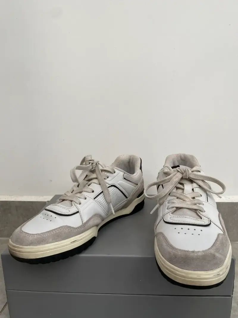 Zapatillas blancas de cuero y gamuza MANGO - 3