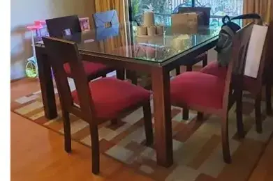 Juego de Comedor de Vidrio con 6 Sillas - miniatura 1