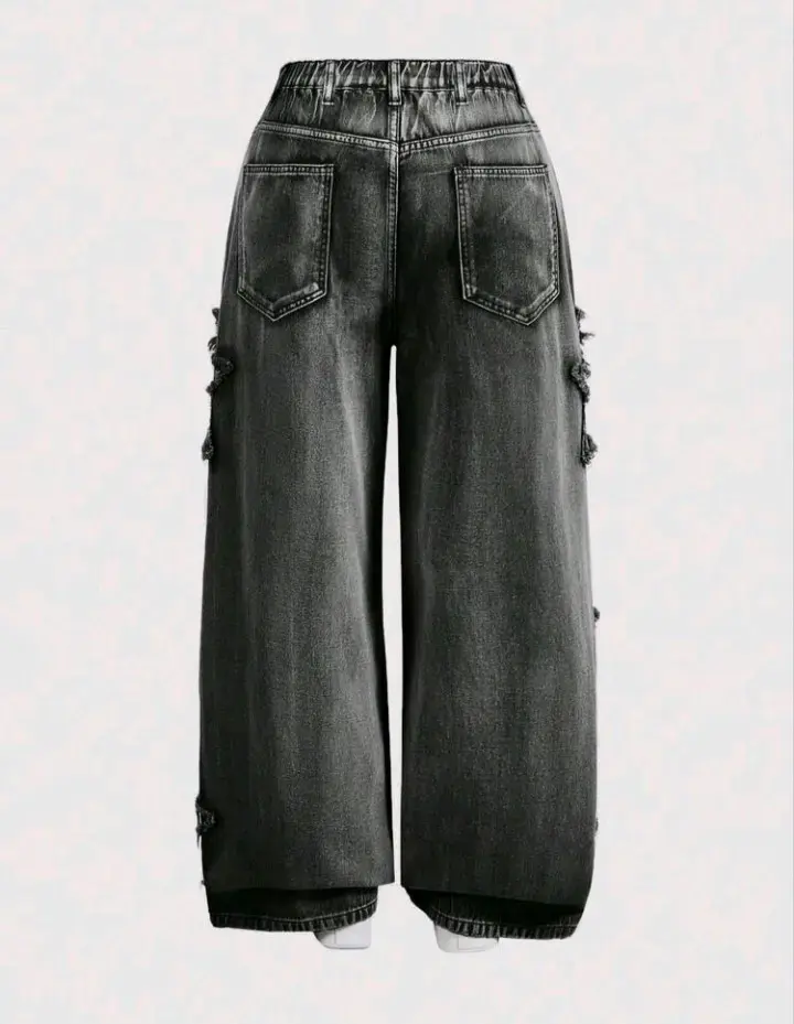 Jeans grises Plus Size con estrellas. 7XL - 2