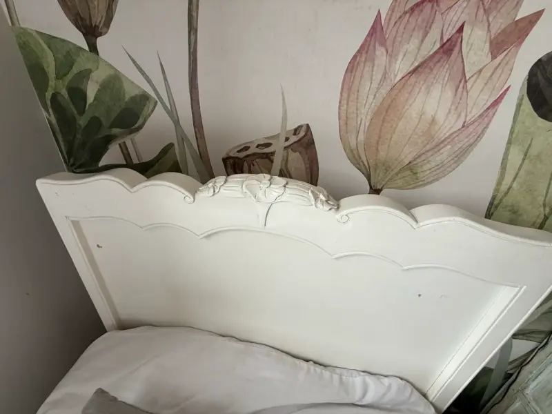 Cabecera de cama vintage blanca - 1