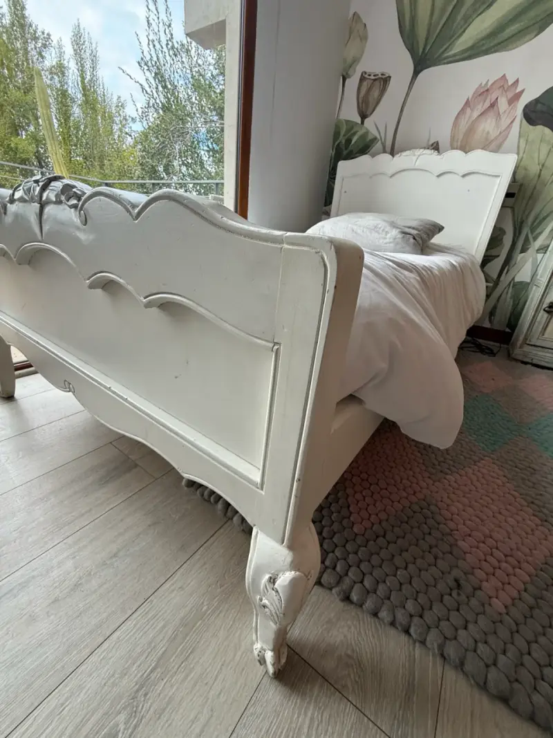 Cabecera de cama vintage blanca - 4