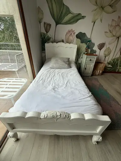 Cabecera de cama vintage blanca - miniatura 5
