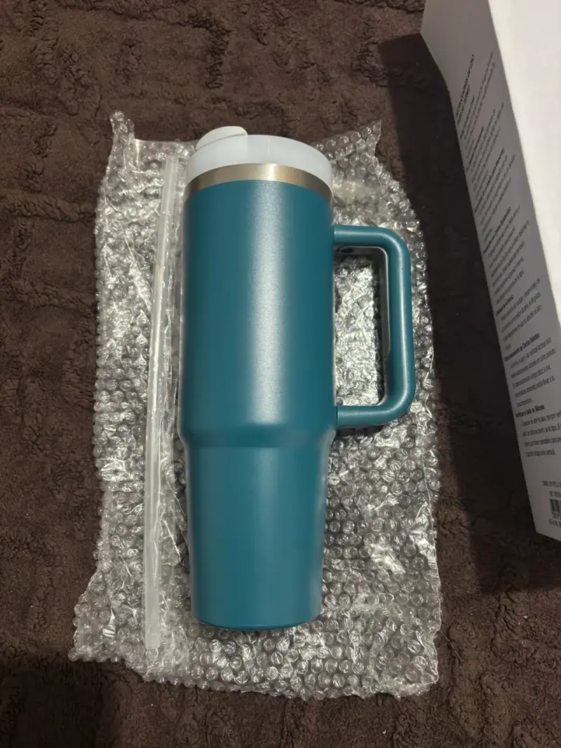 Termo verde petróleo con pitillo 30 oz - 1