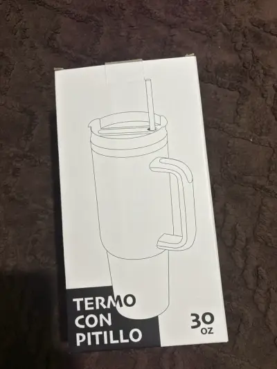 Termo verde petróleo con pitillo 30 oz - miniatura 2