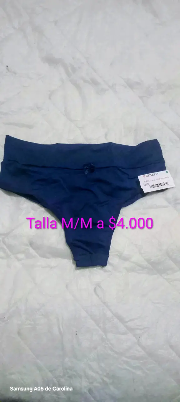 Calzón azul con encaje talla M - 3