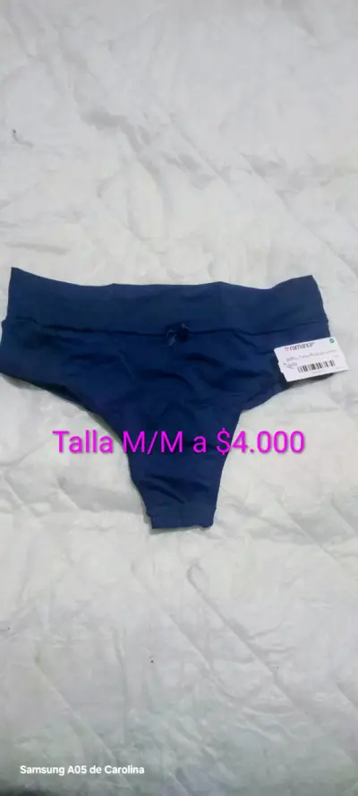 Calzón azul con encaje talla M - miniatura 3