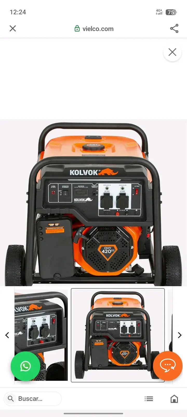 Generador Eléctrico Kolvok GO55GE Naranja - 2