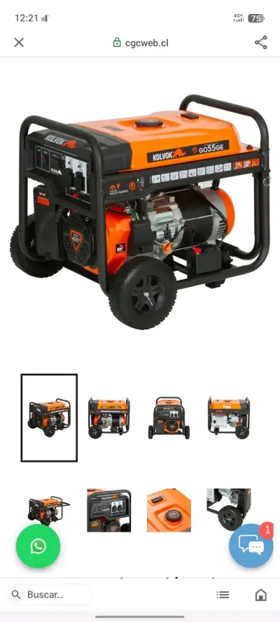 Generador Eléctrico Kolvok GO55GE Naranja - miniatura 3