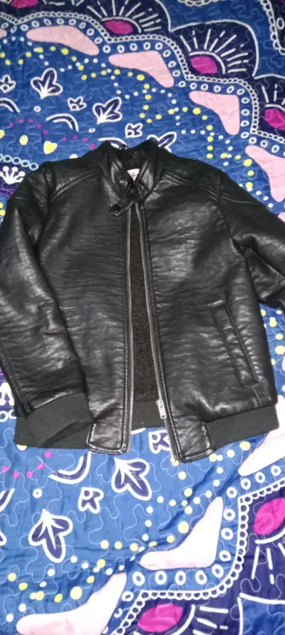 Chaqueta de cuero  negra niño - miniatura 1