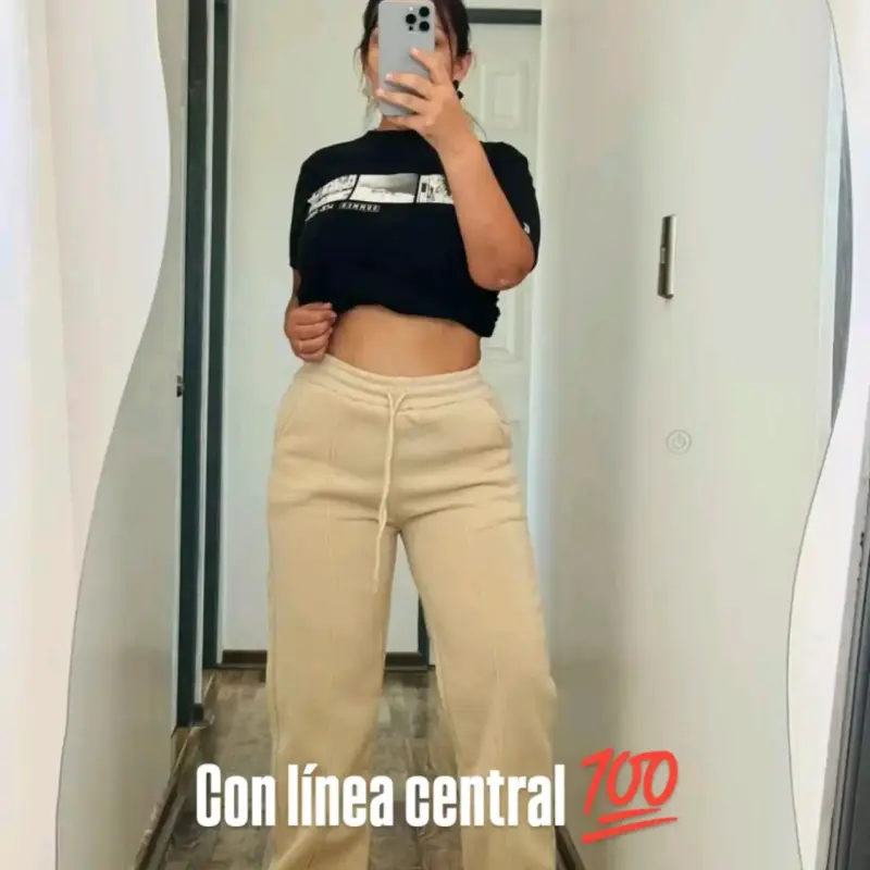 Pantalones estilo Zara Palazzo beige - 3