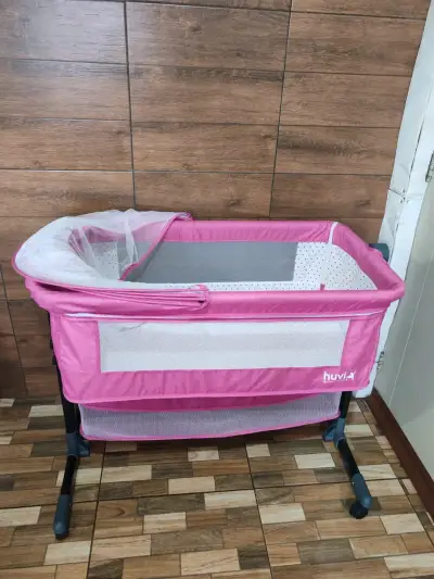 Cuna colecho rosa con mosquitero bebesit huvi - miniatura 4