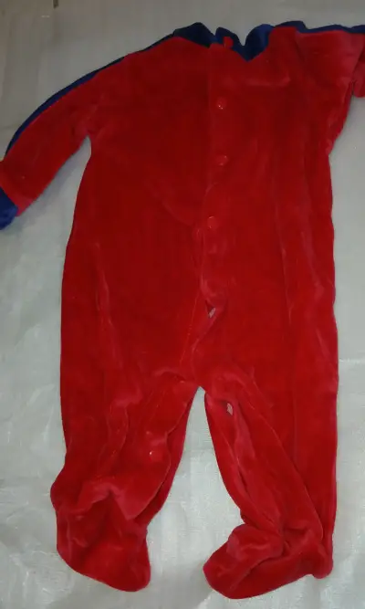 Conjunto de pijamas para niños de polar azul y rojo - miniatura 6