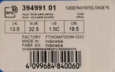 Zapatillas infantiles azules Puma Paw Patrol - miniatura 3