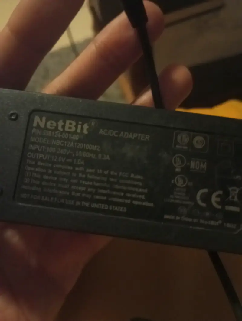 Cargador Transformador 12V 1A NetBit (Router, Móde - 1