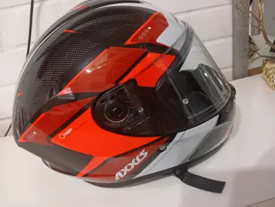 Casco integral Axxis rojo y negro - miniatura 1
