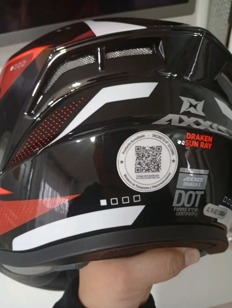 Casco integral Axxis rojo y negro - 3