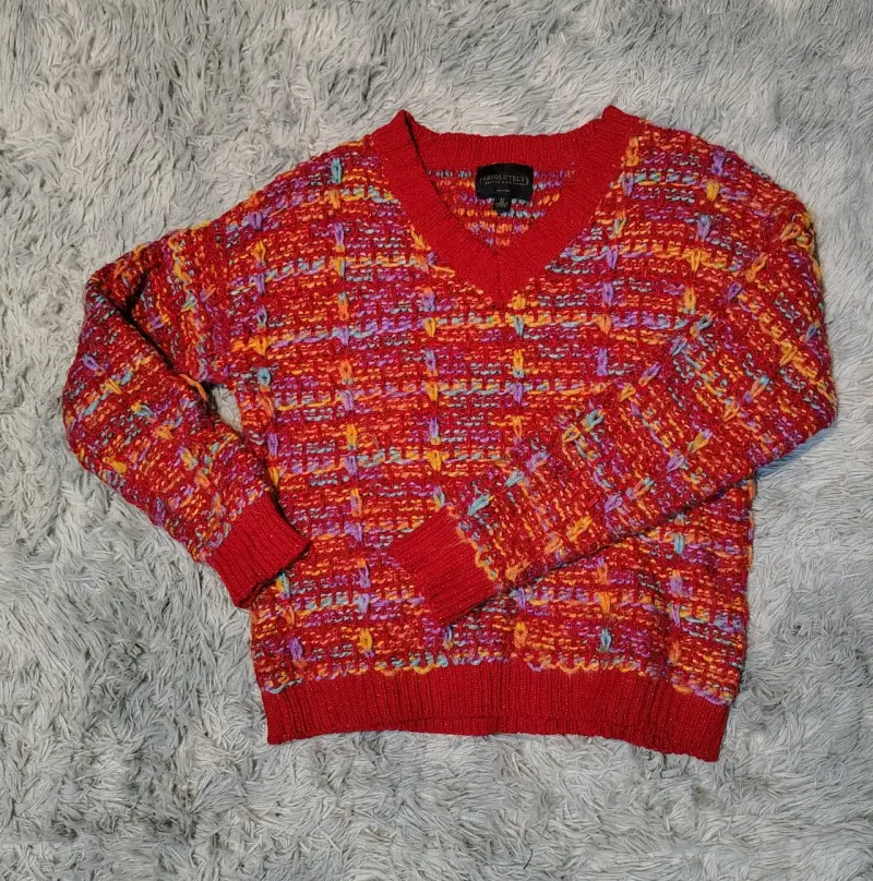 Suéter de lana multicolor para mujer