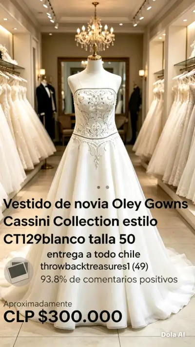 Vestido de novia Oley Gowns Cassini Collection blanco - miniatura 1