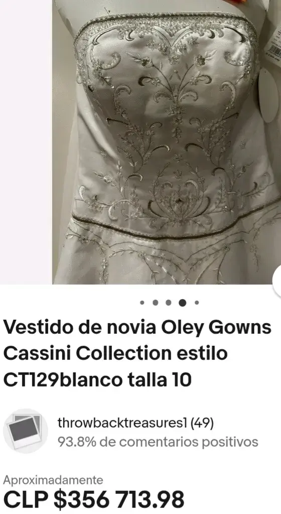 Vestido de novia Oley Gowns Cassini Collection blanco - 5