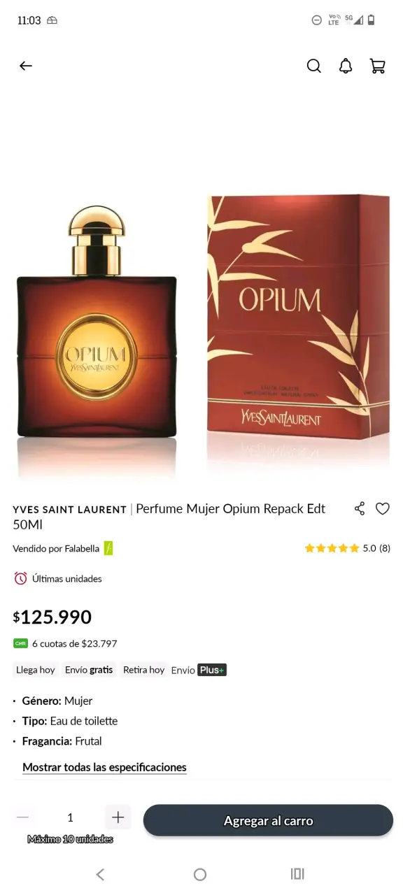 Perfume Mujer Yves Saint Laurent Opium 50ml