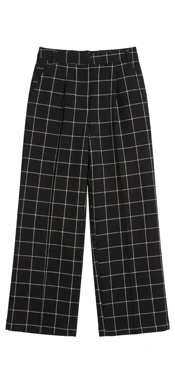 Pantalones a cuadros negros para mujer