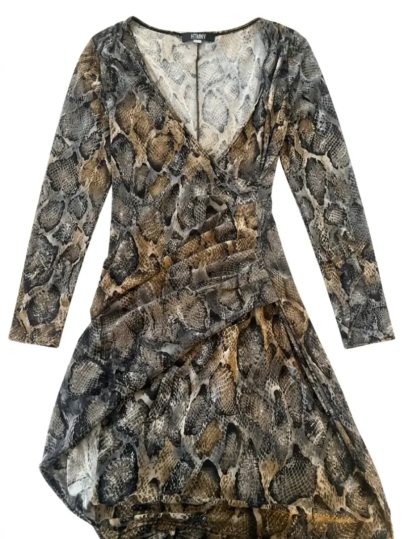 Vestido corto estampado animal print de serpiente