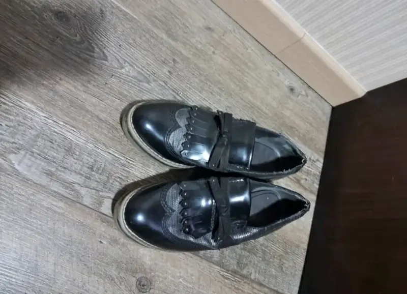 Botines de cuero burdeos con tacón para mujer - 4