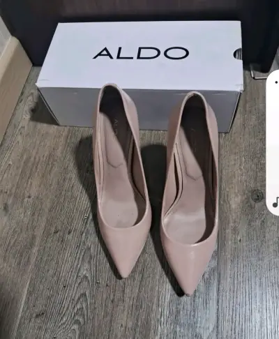 Botines de cuero burdeos con tacón para mujer - miniatura 6