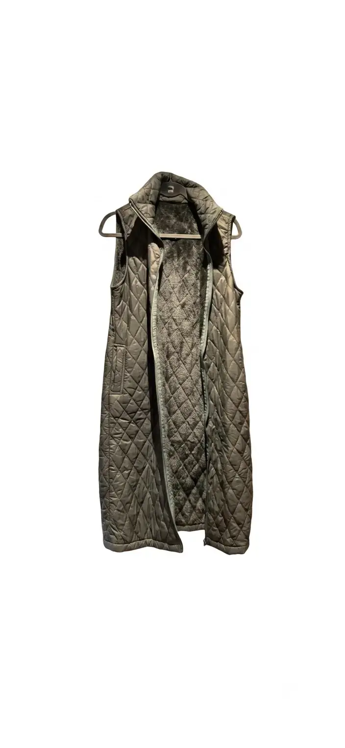 Parka acolchado gris sin mangas