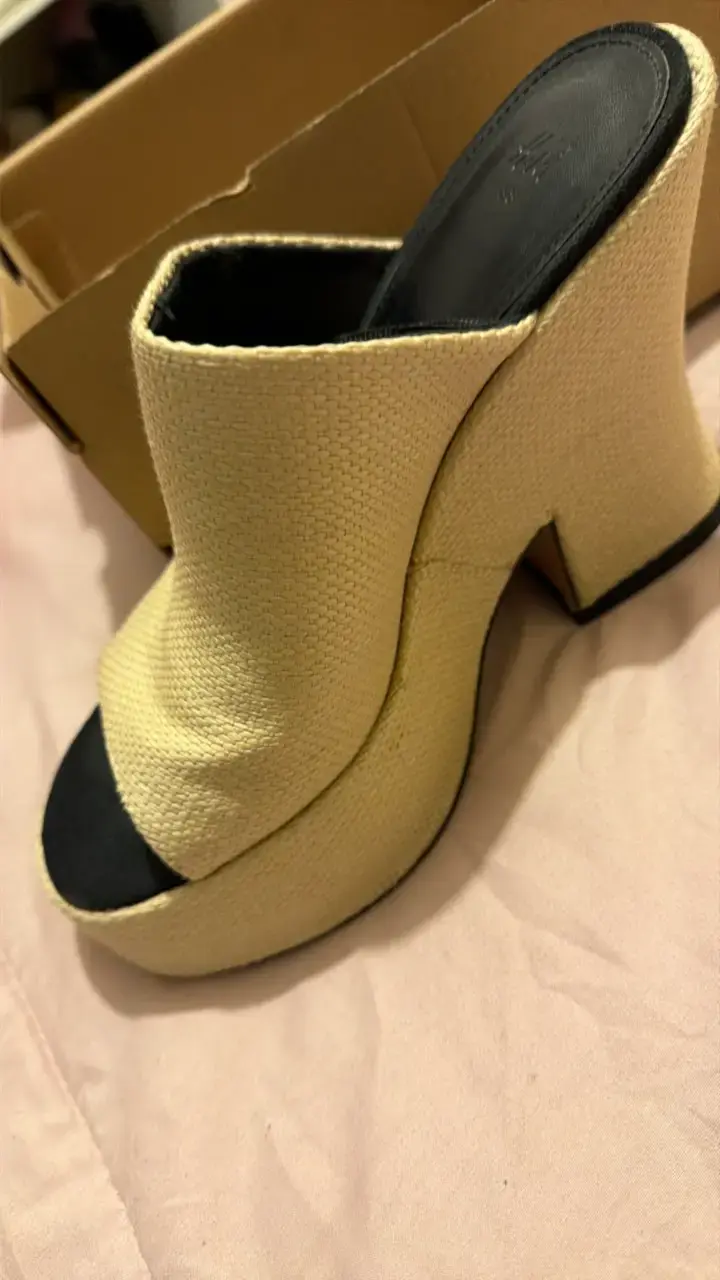Sandalias de tacón H&M beige talla 38 - 2