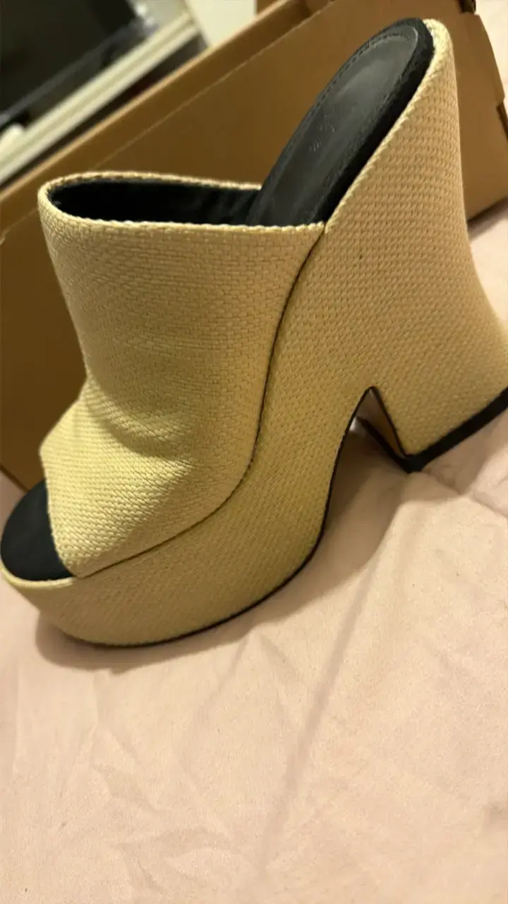 Sandalias de tacón H&M beige talla 38 - 3