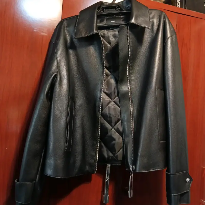 Chaqueta de cuero negra MNG para mujer - 2