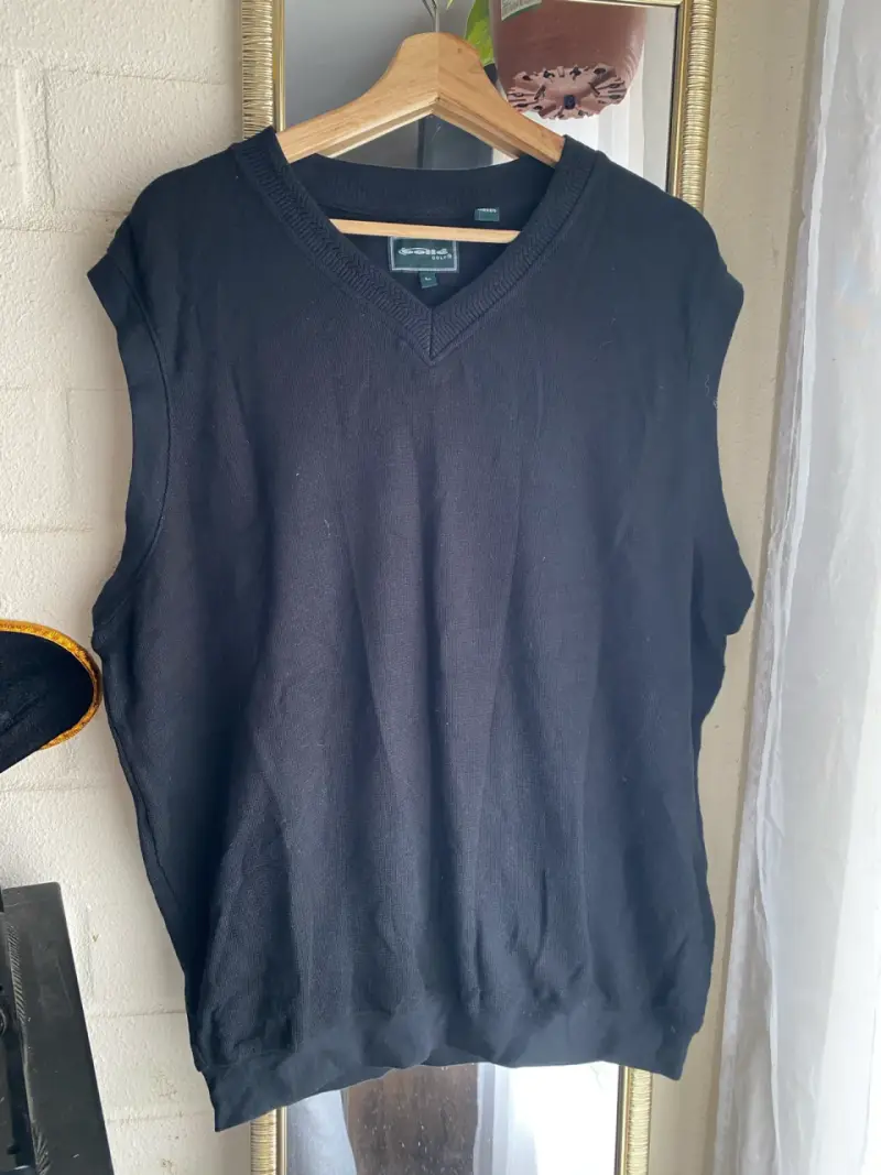 Chaleco sin mangas negro para hombre - 1