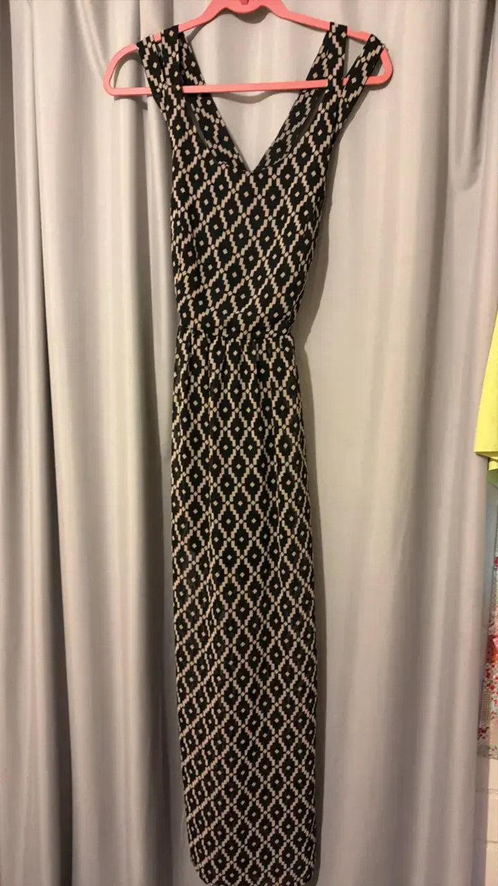Vestido largo estampado geométrico para mujer