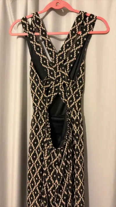 Vestido largo estampado geométrico para mujer - miniatura 2