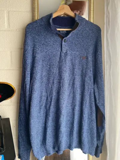Suéter azul de hombre Chaps con cuello alto - miniatura 1