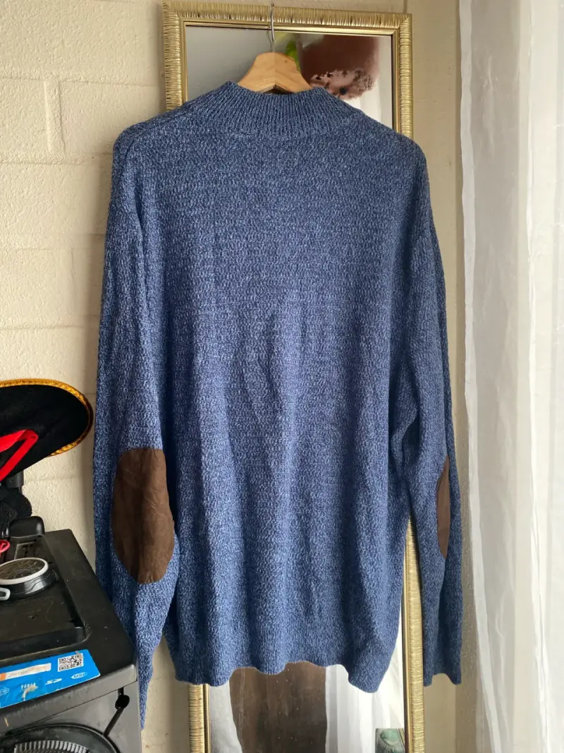Suéter azul de hombre Chaps con cuello alto - 3