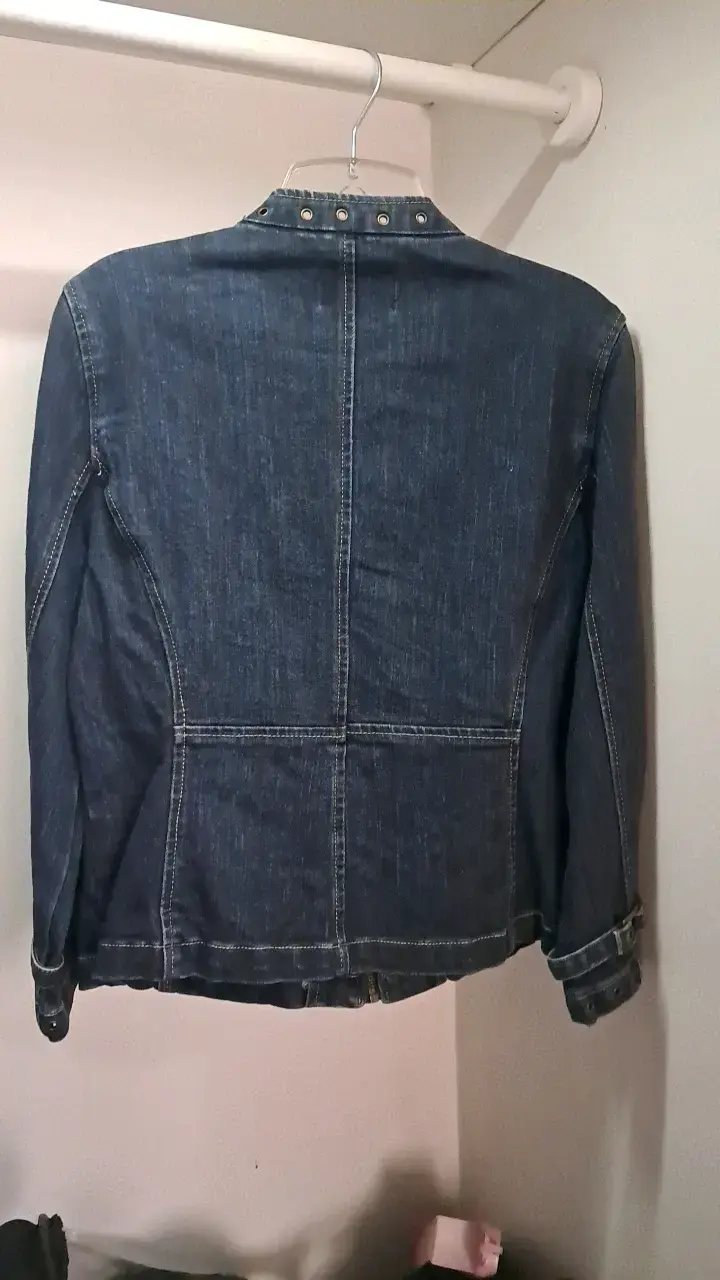 Chaqueta de mezclilla azul con cierre - 2