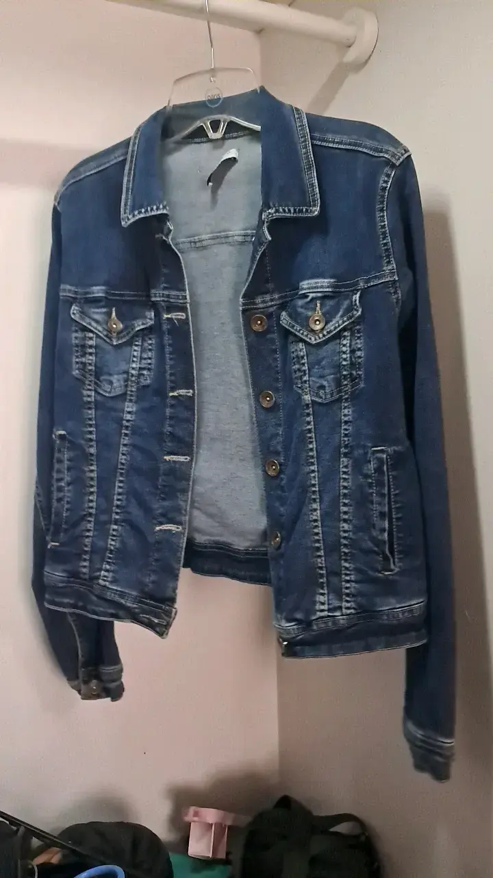 Chaqueta de mezclilla azul para mujer - 1