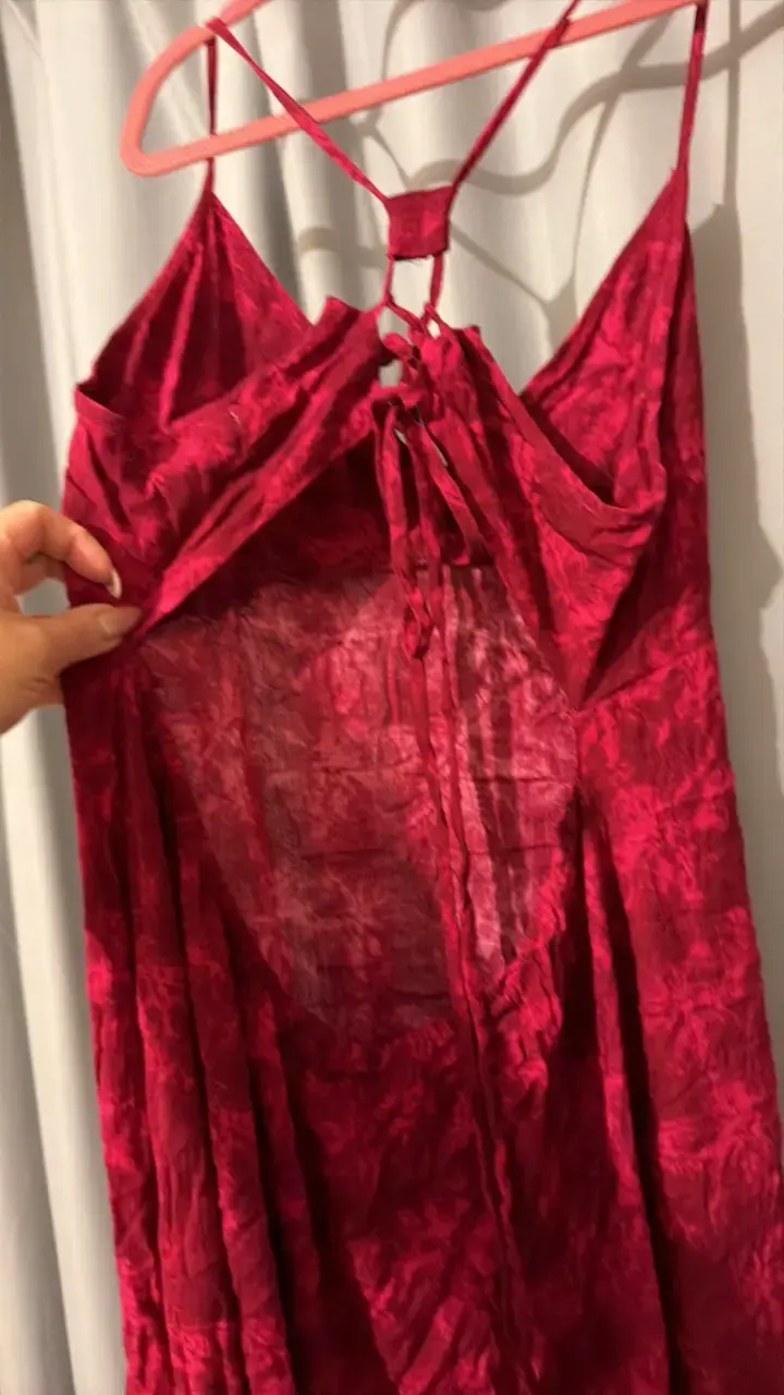 Vestido rojo de encaje para fiesta - 3