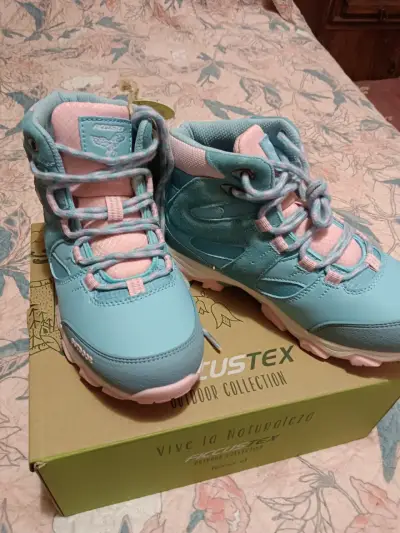 Botas de trekking Ficustex para mujer en azul y rosa - miniatura 1