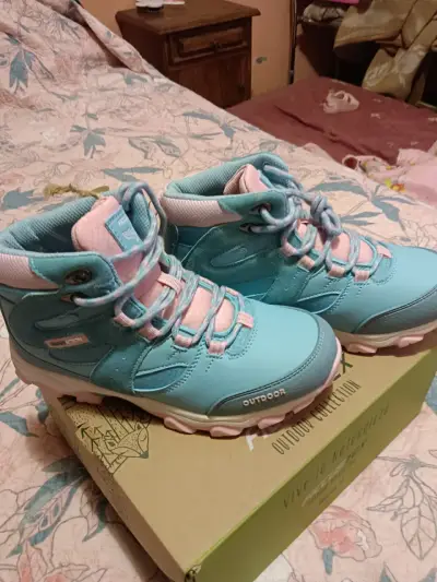 Botas de trekking Ficustex para mujer en azul y rosa - miniatura 2